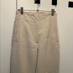 Zara Beige Pleated Trousers